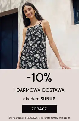 bonprix - gazetka promocyjna 10% rabatu + darmowa dostawa z KODEM! od środy 17.06 do czwartku 18.06