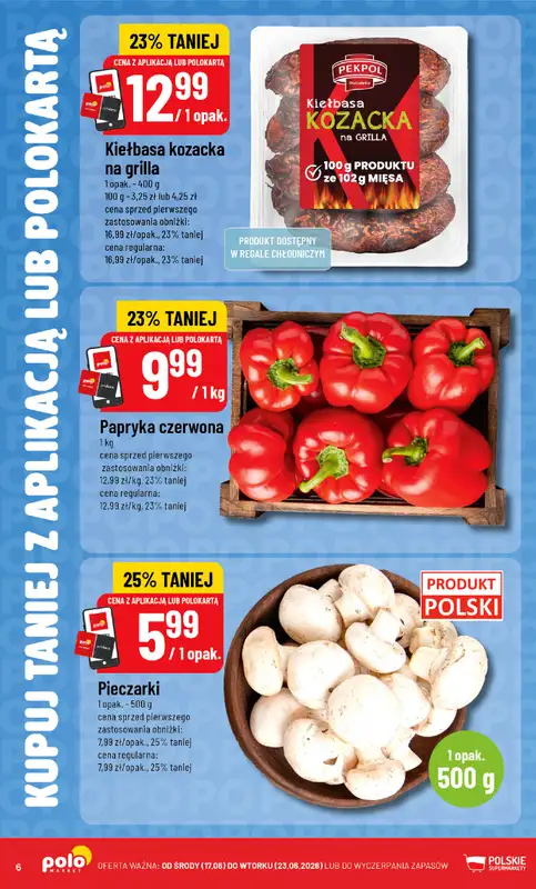 POLOmarket - gazetka promocyjna Kupuj taniej z POLOappką od środy 17.06 do wtorku 23.06 - strona 6