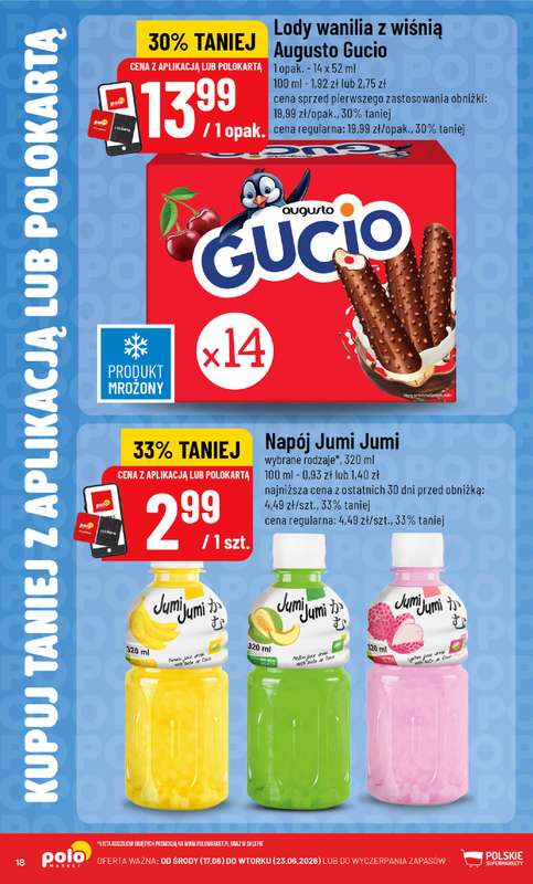 POLOmarket - gazetka promocyjna Kupuj taniej z POLOappką od środy 17.06 do wtorku 23.06 - strona 18