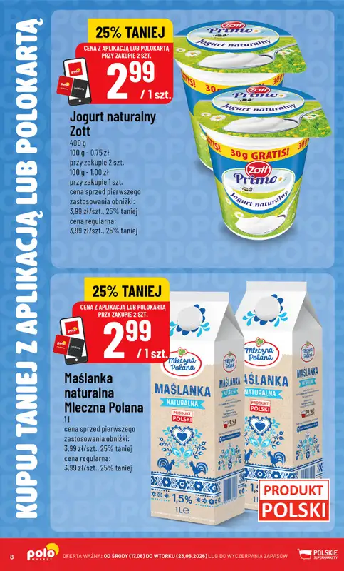 POLOmarket - gazetka promocyjna Kupuj taniej z POLOappką od środy 17.06 do wtorku 23.06 - strona 8