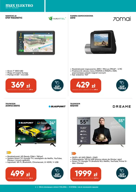 Max Elektro - gazetka promocyjna Gazetka od środy 17.06 do środy 01.07 - strona 6