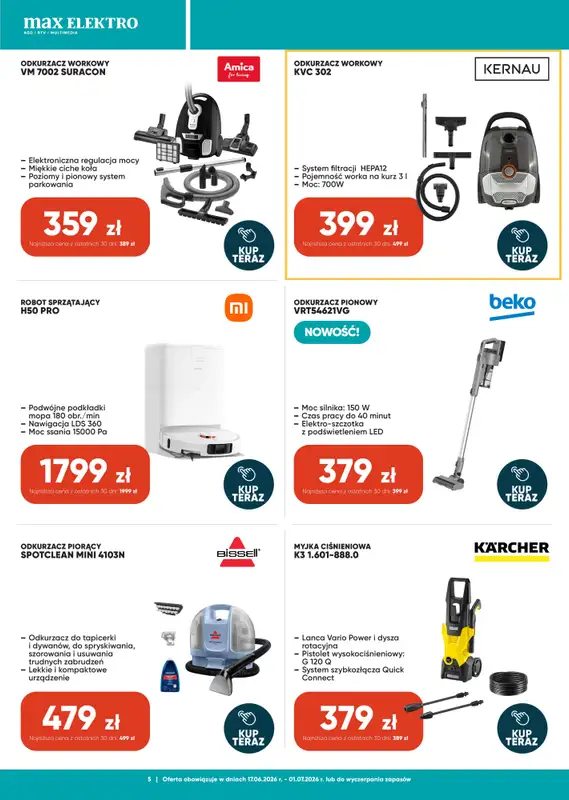 Max Elektro - gazetka promocyjna Gazetka od środy 17.06 do środy 01.07 - strona 5