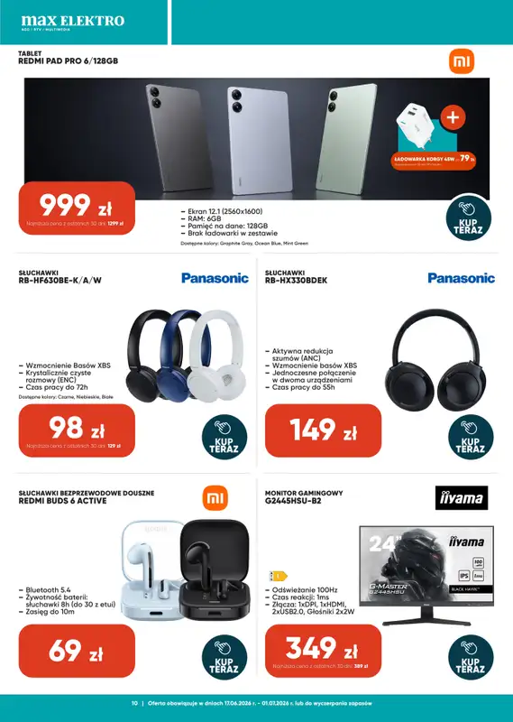 Max Elektro - gazetka promocyjna Gazetka od środy 17.06 do środy 01.07 - strona 10