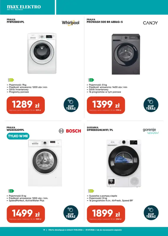 Max Elektro - gazetka promocyjna Gazetka od środy 17.06 do środy 01.07 - strona 19