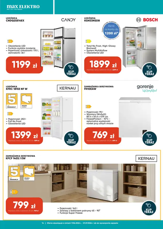 Max Elektro - gazetka promocyjna Gazetka od środy 17.06 do środy 01.07 - strona 14