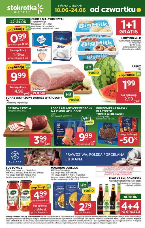 Stokrotka - gazetka promocyjna Gazetka Market od czwartku 18.06 do środy 24.06
