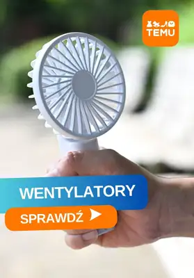 Temu - gazetka promocyjna Wentylatory na lato od środy 17.06 