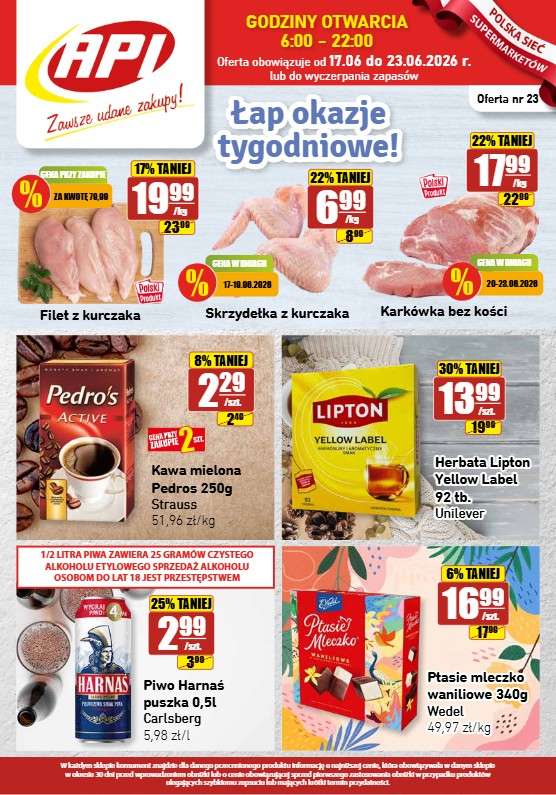 API Market - gazetka promocyjna Gazetka od czwartku 18.06 do wtorku 23.06