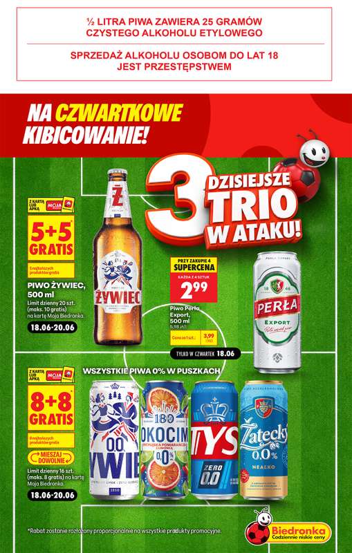 Biedronka - gazetka promocyjna Czwartkowe kibicowanie od czwartku 18.06 do soboty 20.06 - strona 3
