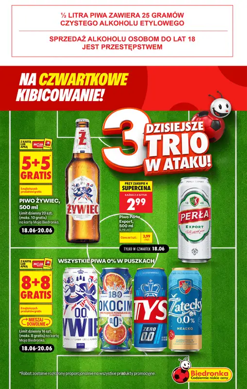 Biedronka - gazetka promocyjna Czwartkowe kibicowanie od czwartku 18.06 do soboty 20.06 - strona 3