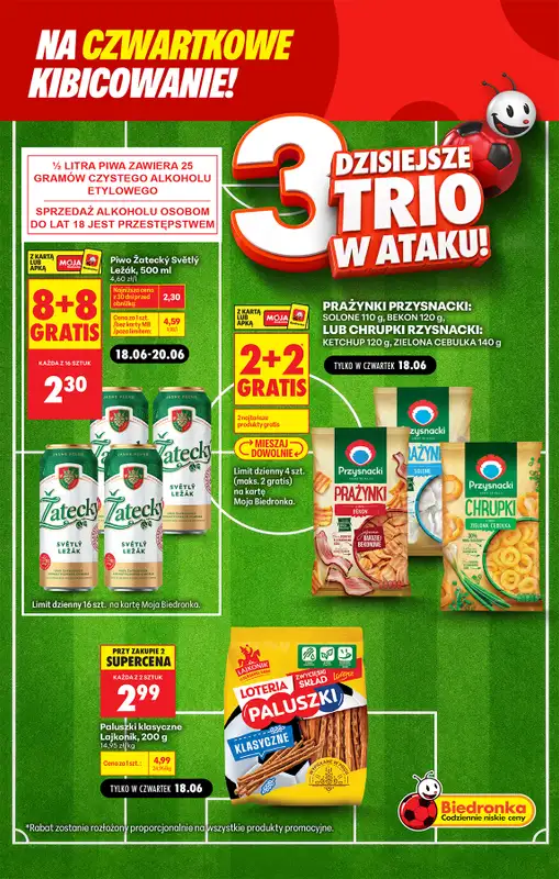 Biedronka - gazetka promocyjna Czwartkowe kibicowanie od czwartku 18.06 do soboty 20.06 - strona 2
