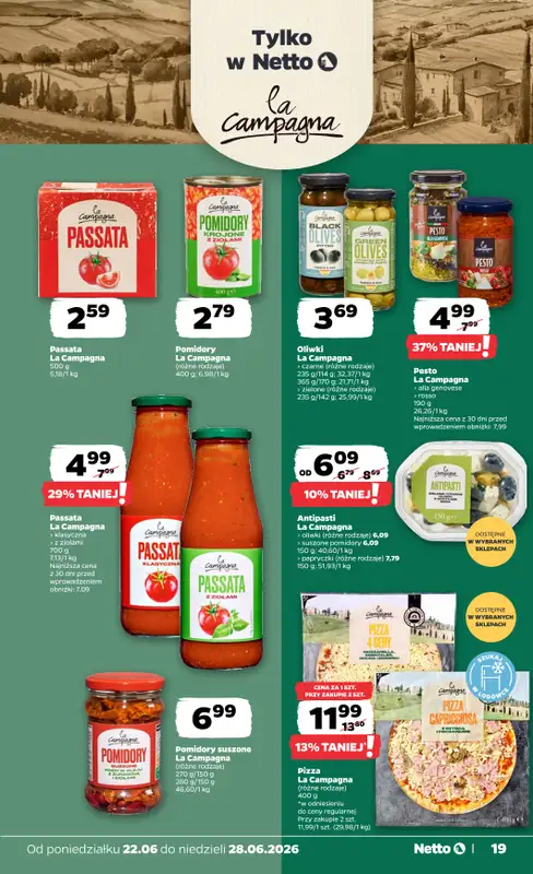 Netto - gazetka promocyjna Gazetka Spożywcza od poniedziałku 22.06 do niedzieli 28.06 - strona 19