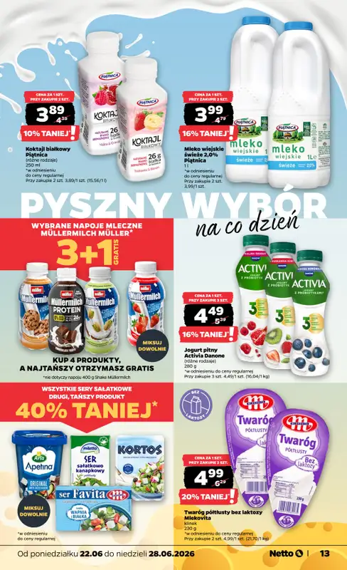 Netto - gazetka promocyjna Gazetka Spożywcza od poniedziałku 22.06 do niedzieli 28.06 - strona 13
