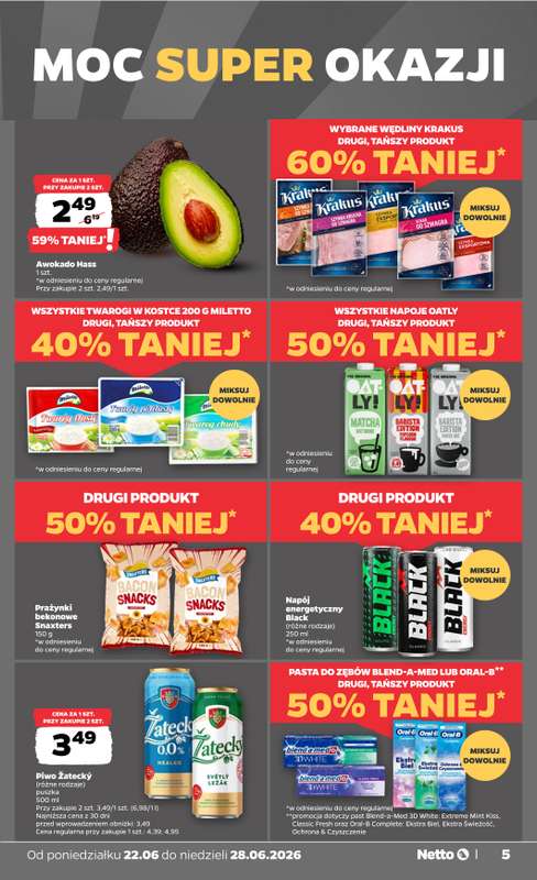 Netto - gazetka promocyjna Gazetka Spożywcza od poniedziałku 22.06 do niedzieli 28.06 - strona 5