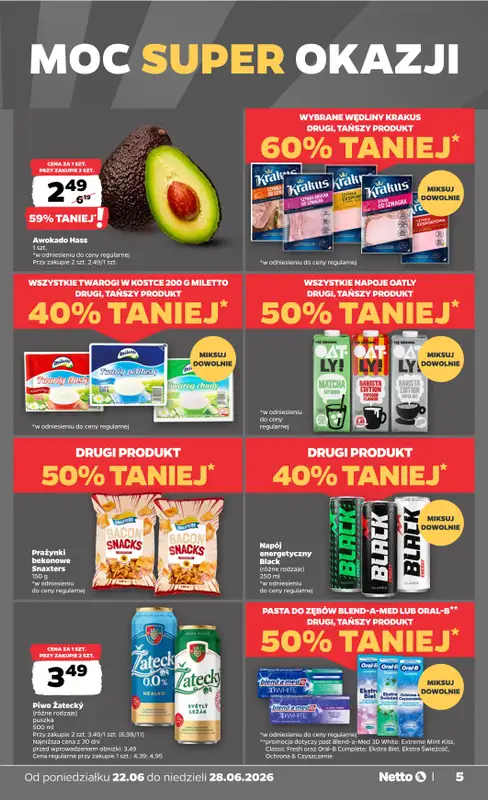 Netto - gazetka promocyjna Gazetka Spożywcza od poniedziałku 22.06 do niedzieli 28.06 - strona 5