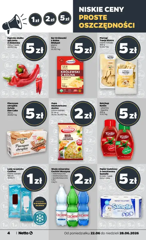Netto - gazetka promocyjna Gazetka Spożywcza od poniedziałku 22.06 do niedzieli 28.06 - strona 4