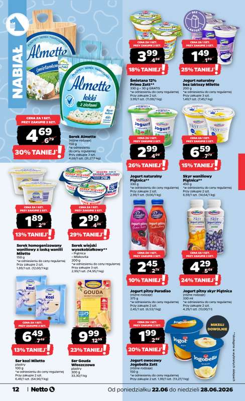 Netto - gazetka promocyjna Gazetka Spożywcza od poniedziałku 22.06 do niedzieli 28.06 - strona 12