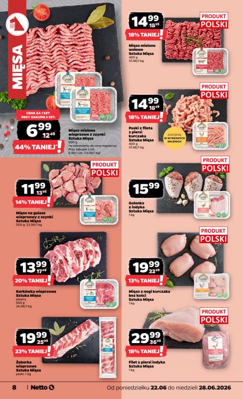 Netto - gazetka promocyjna Gazetka Spożywcza od poniedziałku 22.06 do niedzieli 28.06 - strona 8