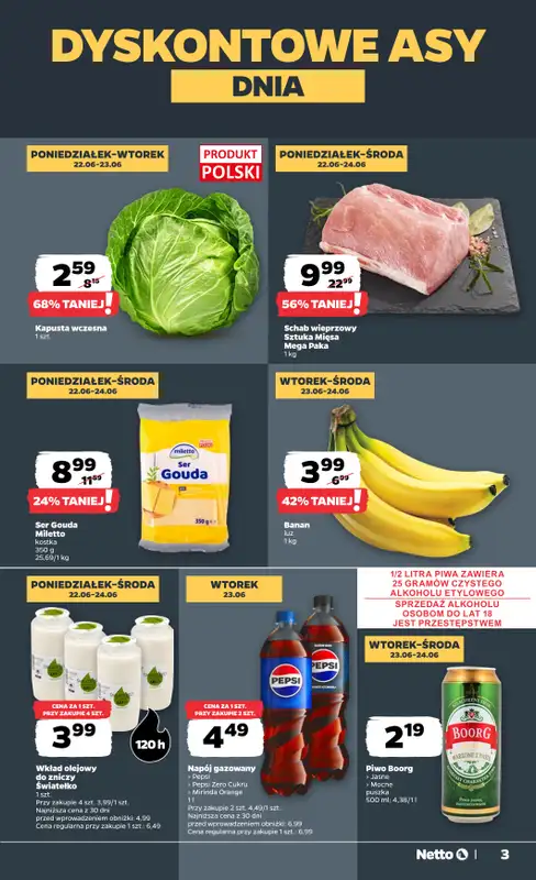 Netto - gazetka promocyjna Gazetka Spożywcza od poniedziałku 22.06 do niedzieli 28.06 - strona 3