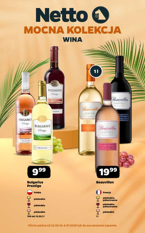Netto - gazetka promocyjna Mocna Kolekcja - Wina  do soboty 04.07