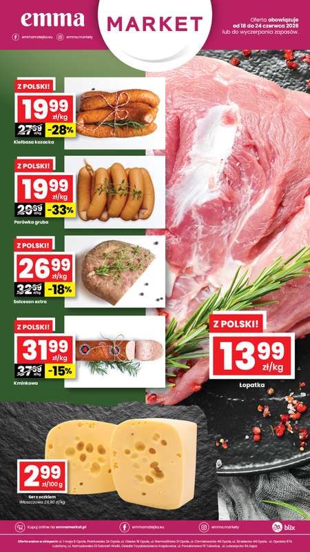 emma MARKET - gazetka promocyjna Plakaty promocyjne Emma Market od czwartku 18.06 do środy 24.06