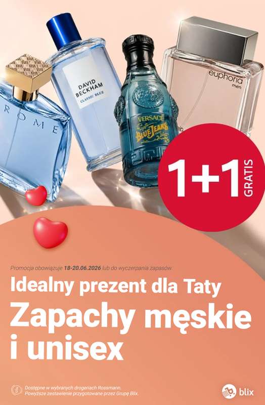 Rossmann - gazetka promocyjna 1+1 na zapachy męskie i unisex! od czwartku 18.06 do soboty 20.06