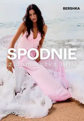 Bershka - gazetka promocyjna Spodnie damskie z domieszką LNU od piątku 19.06 