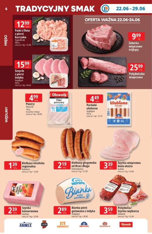 Leclerc - gazetka promocyjna Oferta E.Leclerc I Tanio to tu! od poniedziałku 22.06 do poniedziałku 29.06 - strona 6