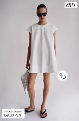 Zara - gazetka promocyjna Sukienki mini – babydoll, groszki i letnie trendy od soboty 20.06  - strona 7