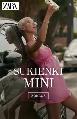 Zara - gazetka promocyjna Sukienki mini – babydoll, groszki i letnie trendy od soboty 20.06 