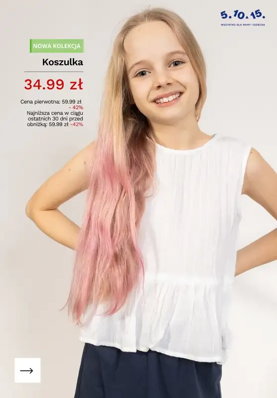 5.10.15 - gazetka promocyjna Koszulki dla dziewczynki na PROMOCJI! od piątku 19.06  - strona 4