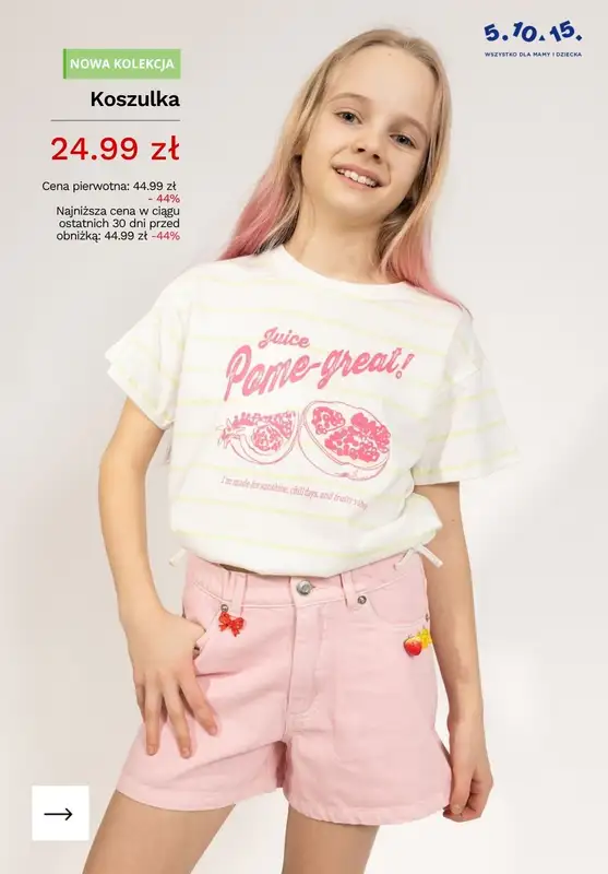 5.10.15 - gazetka promocyjna Koszulki dla dziewczynki na PROMOCJI! od piątku 19.06  - strona 5