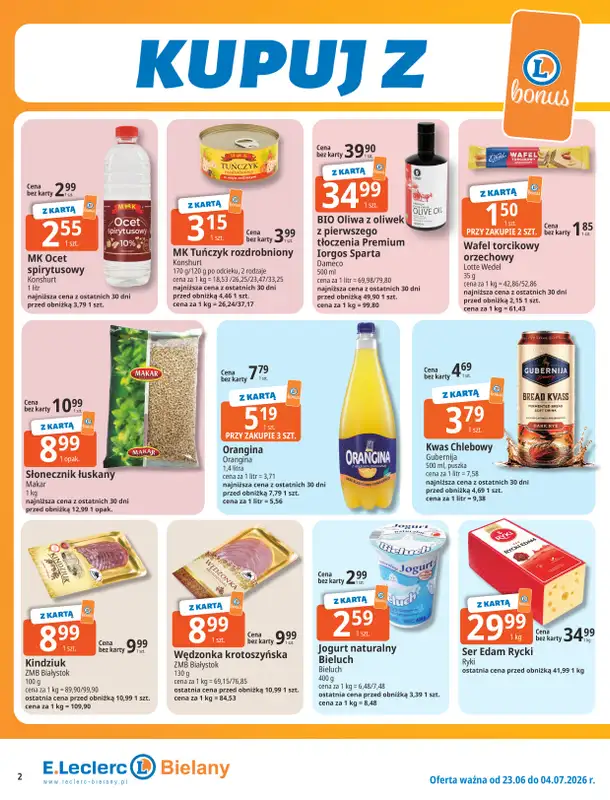 Leclerc - gazetka promocyjna Oferta Bielany I Tanio w E.Leclerc od wtorku 23.06 do soboty 04.07 - strona 2