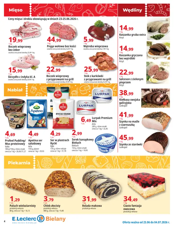 Leclerc - gazetka promocyjna Oferta Bielany I Tanio w E.Leclerc od wtorku 23.06 do soboty 04.07 - strona 4