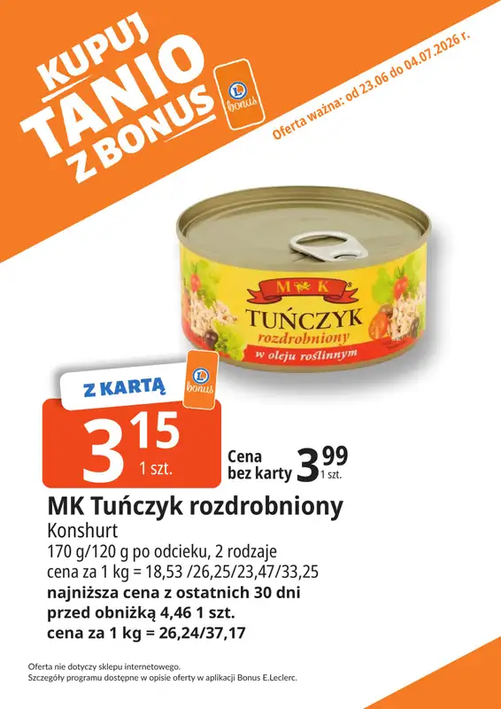 Leclerc - gazetka promocyjna Kupuj tanio z bonus od wtorku 23.06 do soboty 04.07 - strona 14