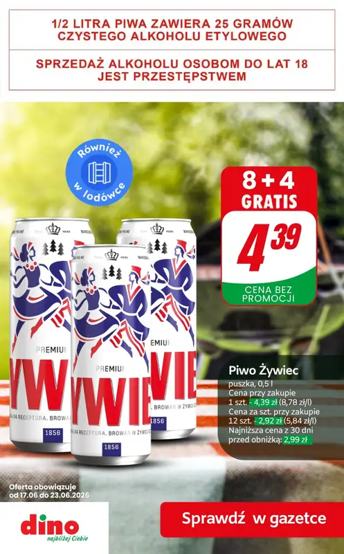 Dino - gazetka promocyjna Super oferty na PIWO od piątku 19.06 do wtorku 23.06 - strona 8