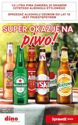 Dino - gazetka promocyjna Super oferty na PIWO od piątku 19.06 do wtorku 23.06