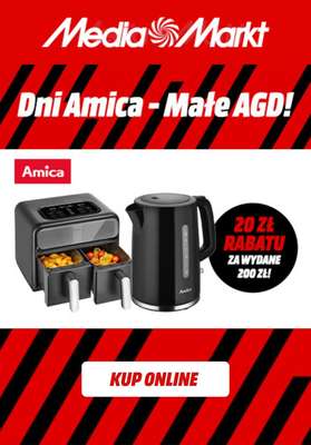 Media Markt - gazetka promocyjna -20 zł za każde wydane 200 zł na małe AGD Amica od piątku 19.06 do niedzieli 28.06