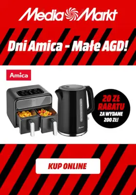 Media Markt - gazetka promocyjna -20 zł za każde wydane 200 zł na małe AGD Amica od piątku 19.06 do niedzieli 28.06