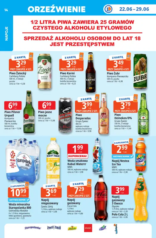 Leclerc - gazetka promocyjna Oferta E.Leclerc I Tanio to tu! od poniedziałku 22.06 do poniedziałku 29.06 - strona 14