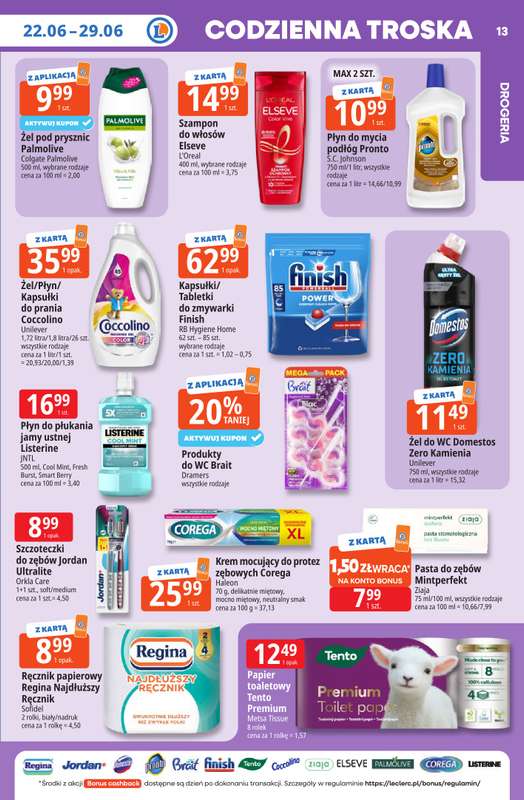 Leclerc - gazetka promocyjna Oferta E.Leclerc I Tanio to tu! od poniedziałku 22.06 do poniedziałku 29.06 - strona 13