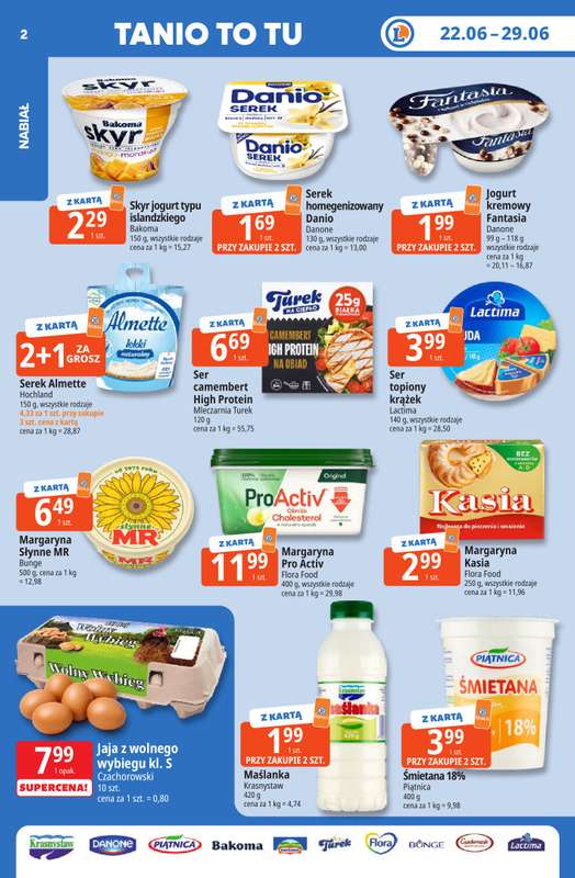 Leclerc - gazetka promocyjna Oferta E.Leclerc I Tanio to tu! od poniedziałku 22.06 do poniedziałku 29.06 - strona 2