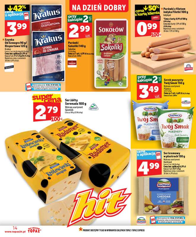 TOPAZ - gazetka promocyjna Nowa gazetka od czwartku, 25.06 od czwartku 25.06 do środy 01.07 - strona 14