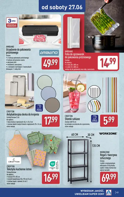 Aldi - gazetka promocyjna Pełny katalog! od poniedziałku 22.06 do niedzieli 28.06 - strona 43