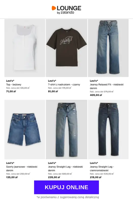 Lounge by Zalando - gazetka promocyjna Do -75%  Levi's® - Kobiety od piątku 19.06 do poniedziałku 22.06 - strona 9