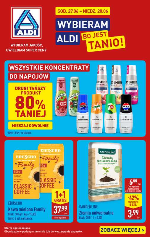 Aldi - gazetka promocyjna Najlepsze oferty na weekend w Aldi! od soboty 27.06 do niedzieli 28.06