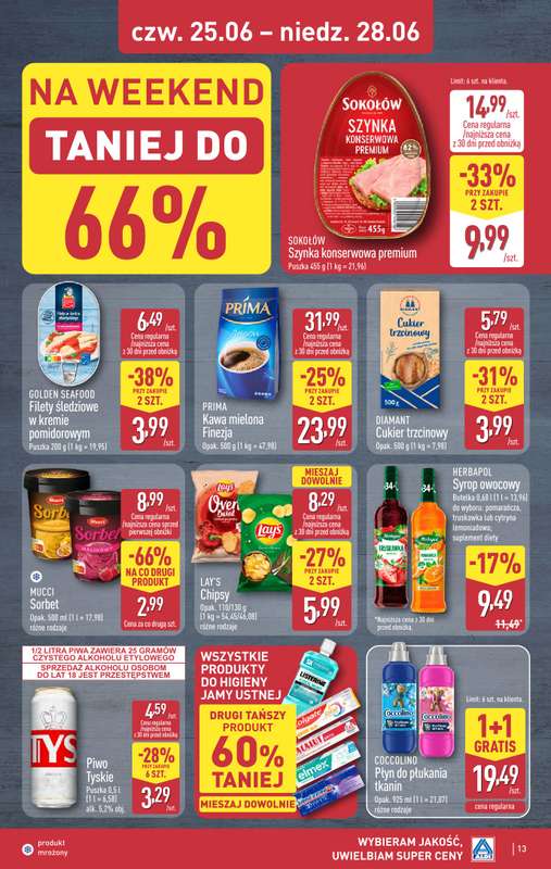 Aldi - gazetka promocyjna Weekend super cen w Aldi! od czwartku 25.06 do niedzieli 28.06 - strona 13