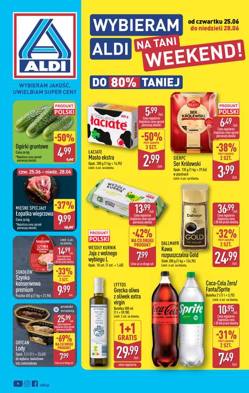 Aldi - gazetka promocyjna Weekend super cen w Aldi! od czwartku 25.06 do niedzieli 28.06
