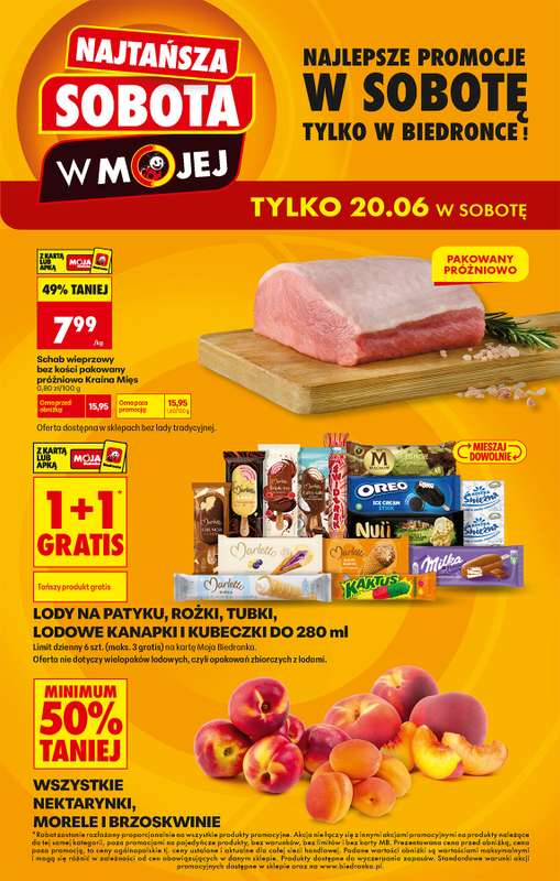 Biedronka - gazetka promocyjna Najtańsza sobota od soboty 20.06 do soboty 20.06