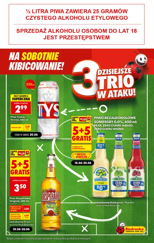 Biedronka - gazetka promocyjna Sobotnie kibicowanie od piątku 19.06 do soboty 20.06 - strona 6